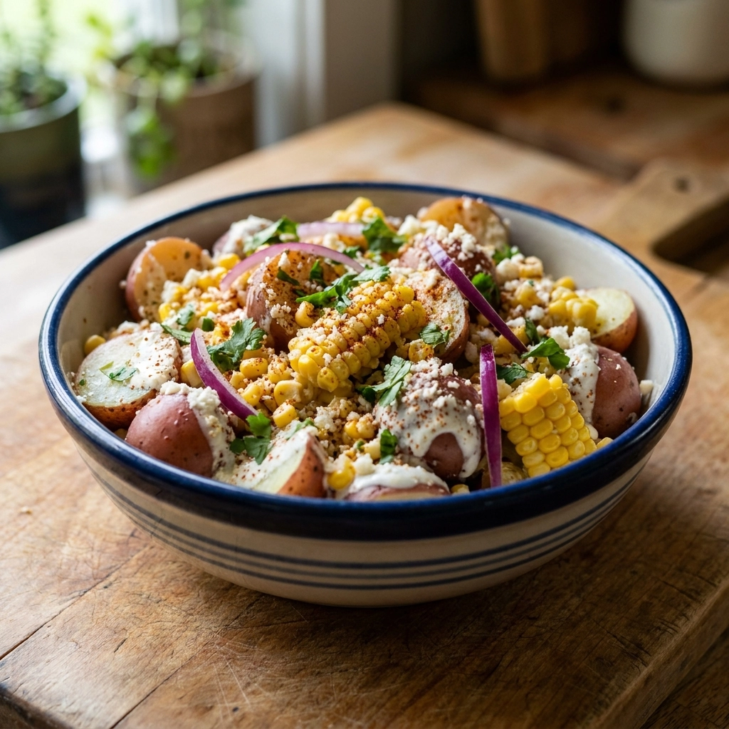 Mexican Street Corn Potato Salad | Easy Summer Side Dish Recipe