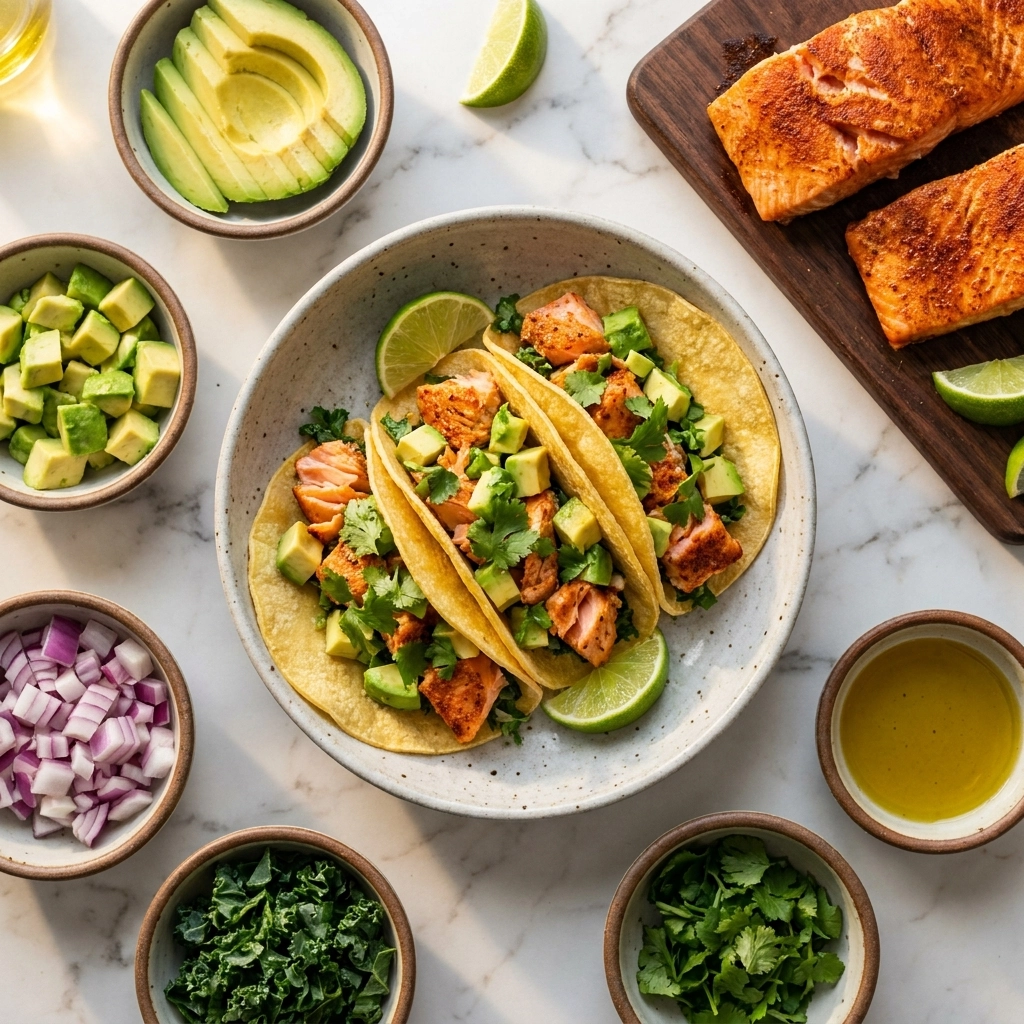 Crispy Bang Bang Salmon Tacos with Spicy Creamy Sauce | Easy Seafood Taco Recipes