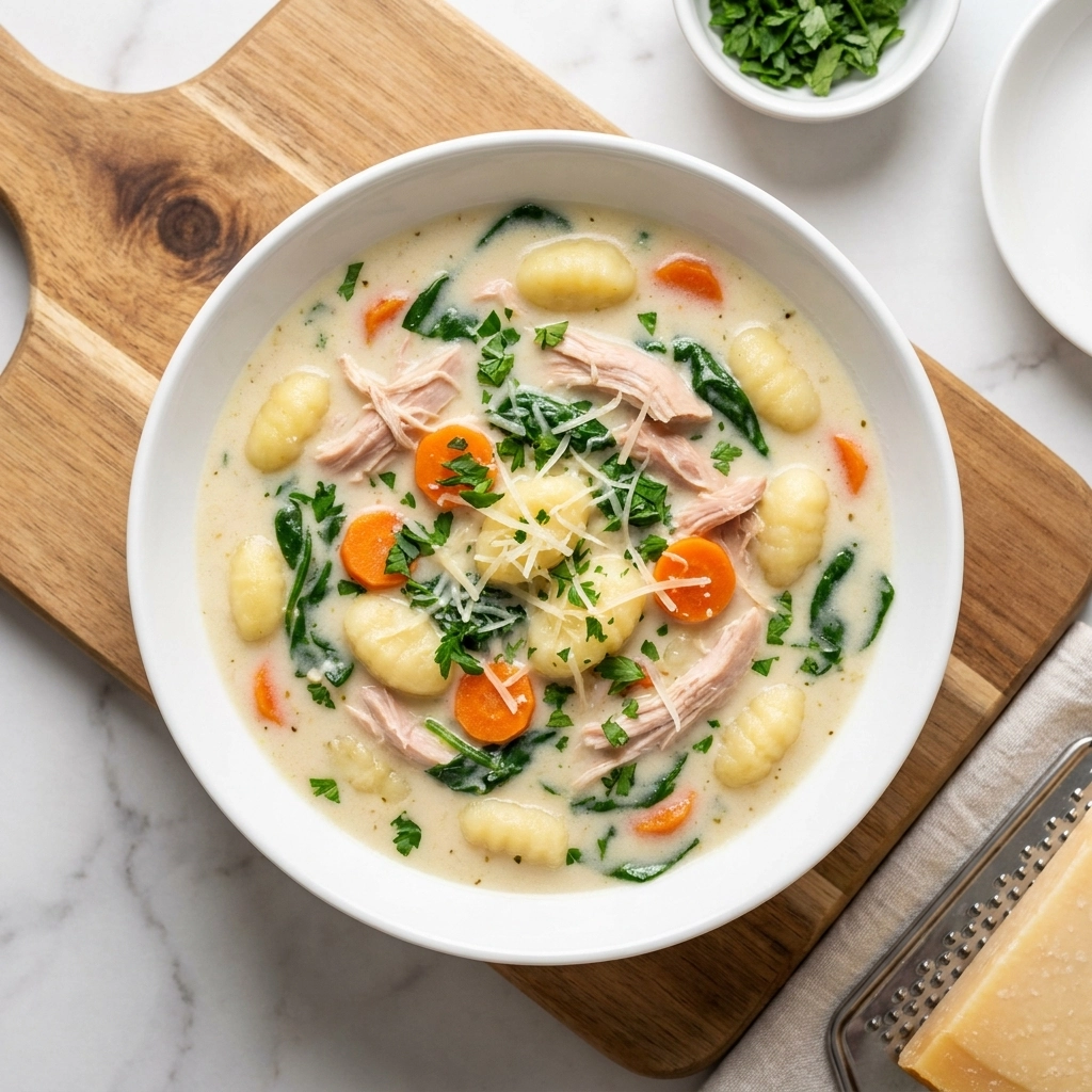 Creamy Slow Cooker Chicken Gnocchi Soup | Easy Comfort Food Dinner Ideas