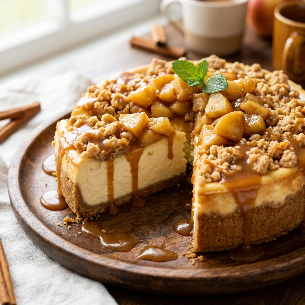 Irresistible Tasty Apple Crumble Cheesecake Recipe | Best Fall Dessert Idea