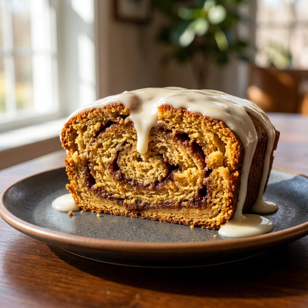 Heavenly Cinnamon Roll Pumpkin Bread with Cream Cheese Glaze | Easy Fall Dessert