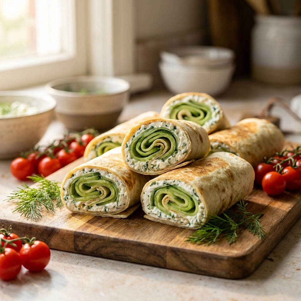 Crunchy Cucumber Cottage Cheese Wraps | Low Carb High Protein Snack Ideas