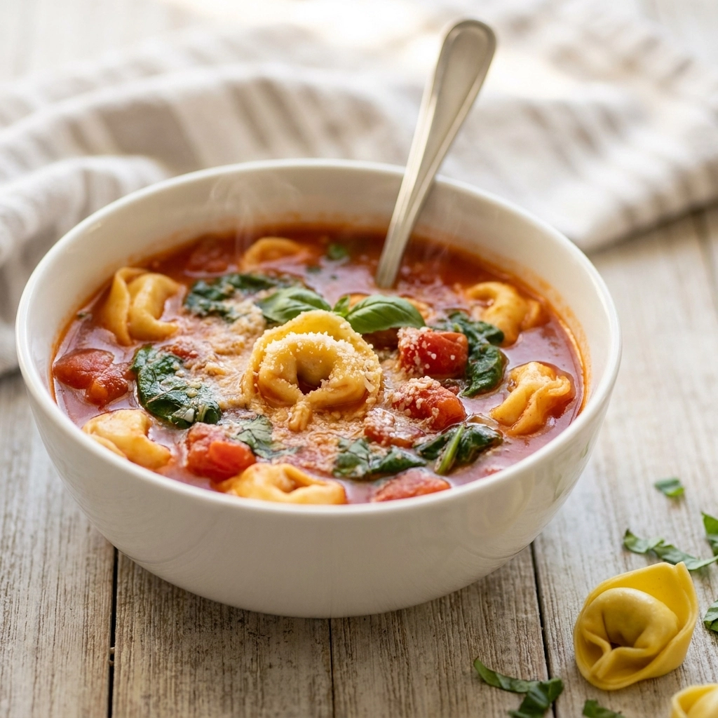Hearty Tomato Tortellini Soup | Easy Comfort Food Dinner Idea