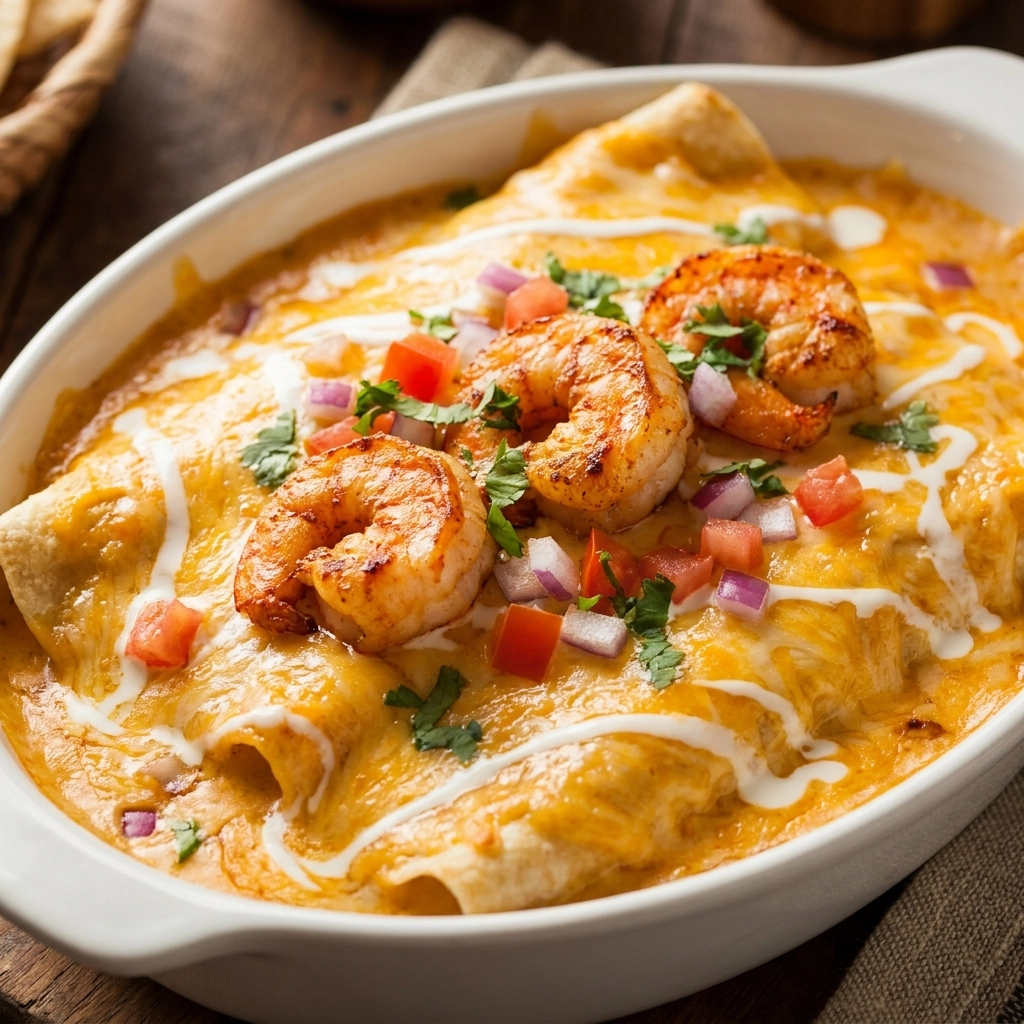 Creamy Shrimp Enchiladas Supreme | Easy Seafood Dinner Recipe