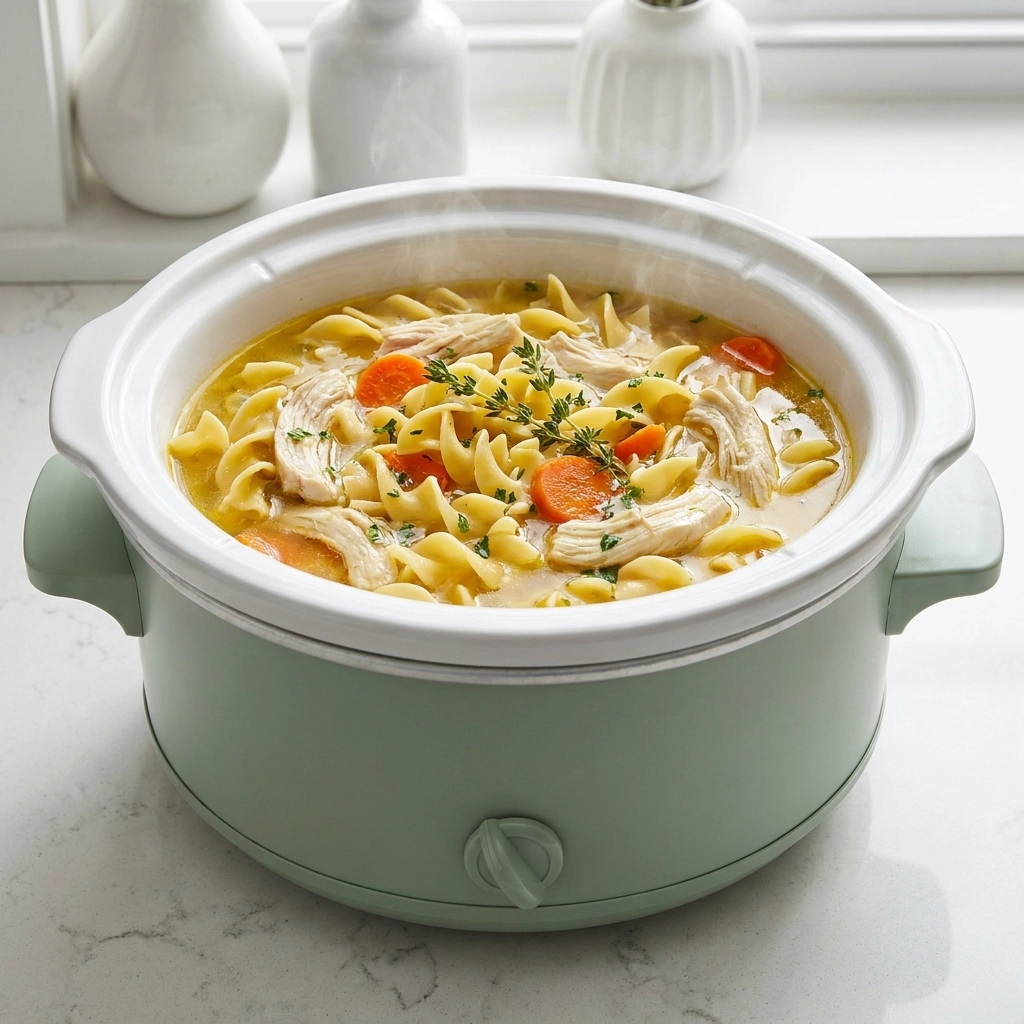 Hearty Slow Cooker Chicken Noodle Soup | Easy Crock Pot Comfort Food Recipe