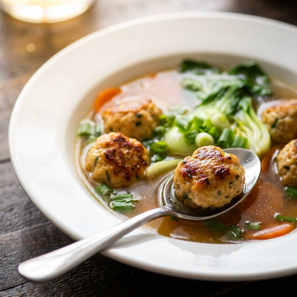 Ginger Chicken Meatball Soup: A Warming Wellness Bowl | Healthy Chicken Soup Recipe