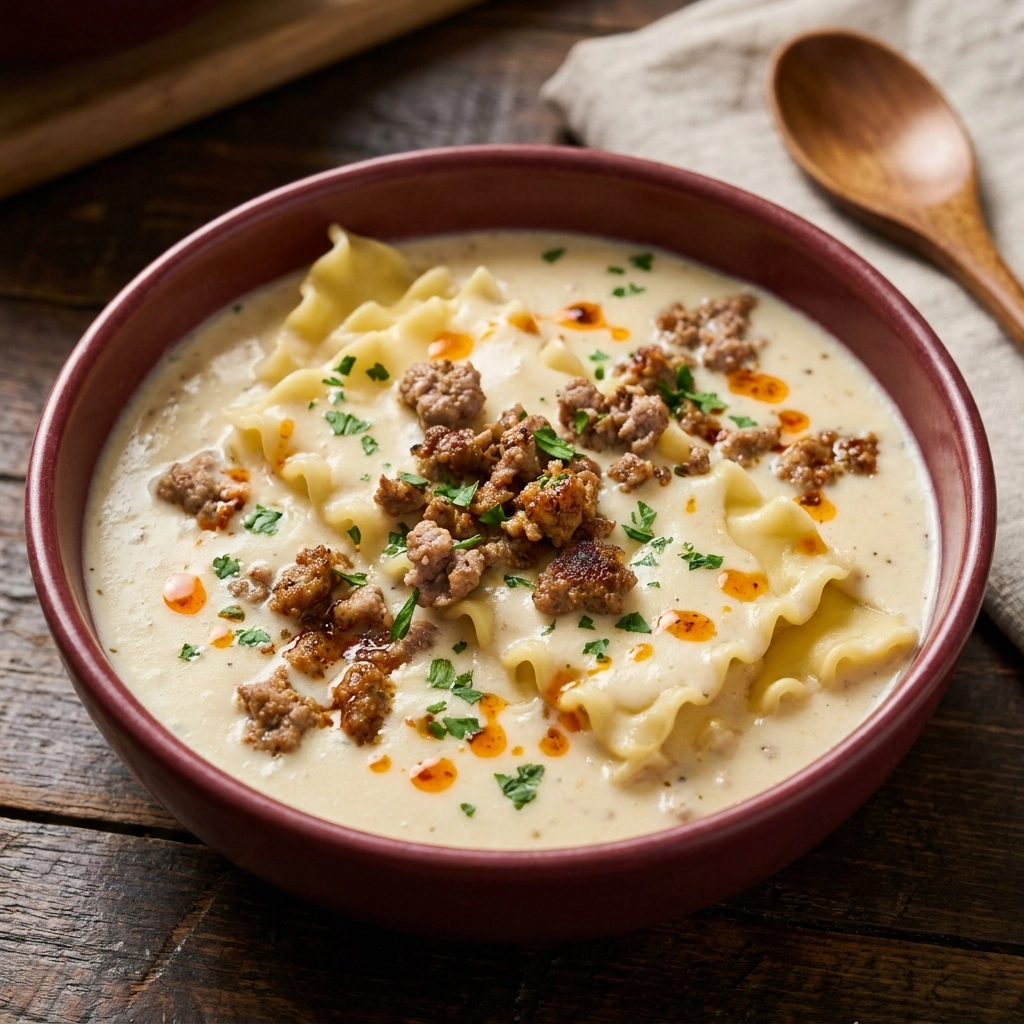 Creamy Alfredo Lasagna Soup: The Ultimate Comfort Bowl | Easy Pasta Soup Recipe