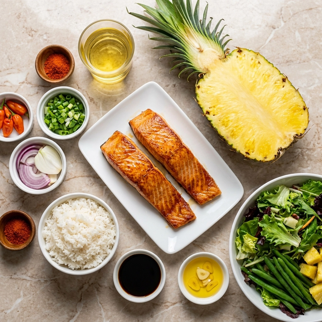 Teriyaki Salmon Pineapple Bowls | Healthy Tropical Dinner Idea