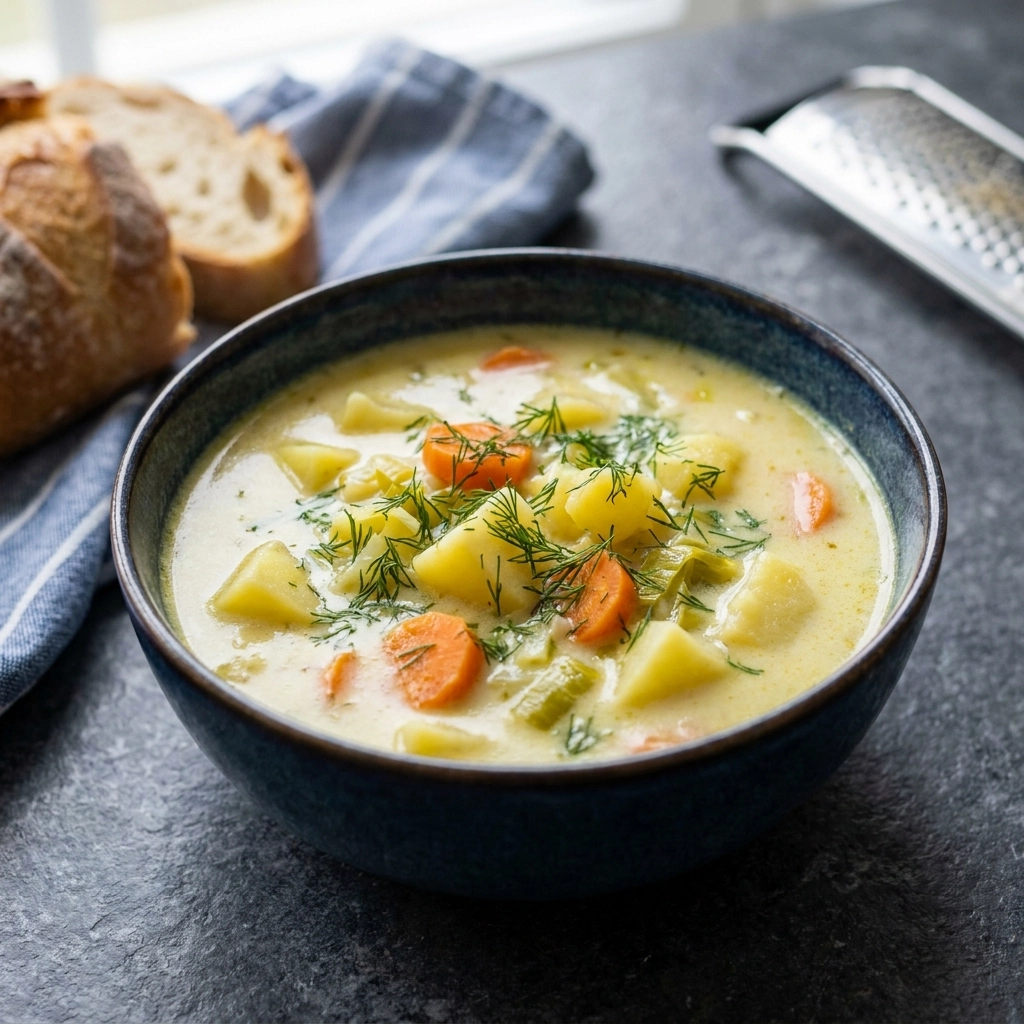 Creamy Potato Dill Soup (Zupa Koperkowa) | Easy Polish Dill Soup Recipe