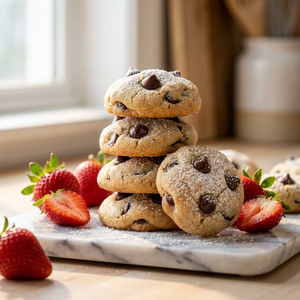 Delicious Strawberry Chocolate Chip Snowball Cookies Recipe | Easy Strawberry Treats