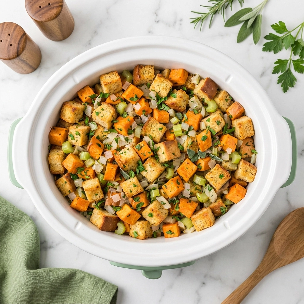 Slow Cooker Stuffing: The Ultimate Hands-Off Holiday Side | Easy Thanksgiving Side Dish