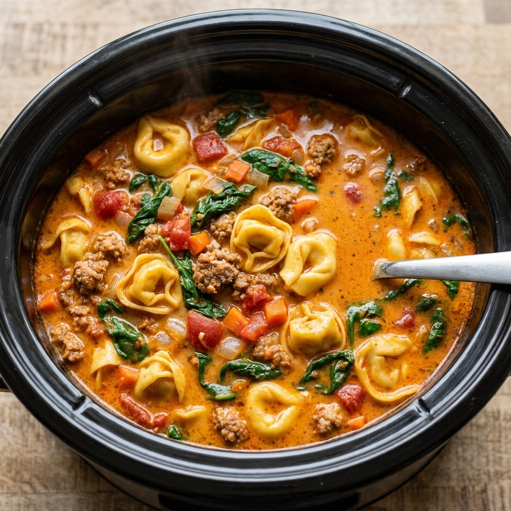 Slow Cooker Sausage Tortellini Soup: A Hearty Italian-Style Comfort Meal | Easy Crockpot Soup