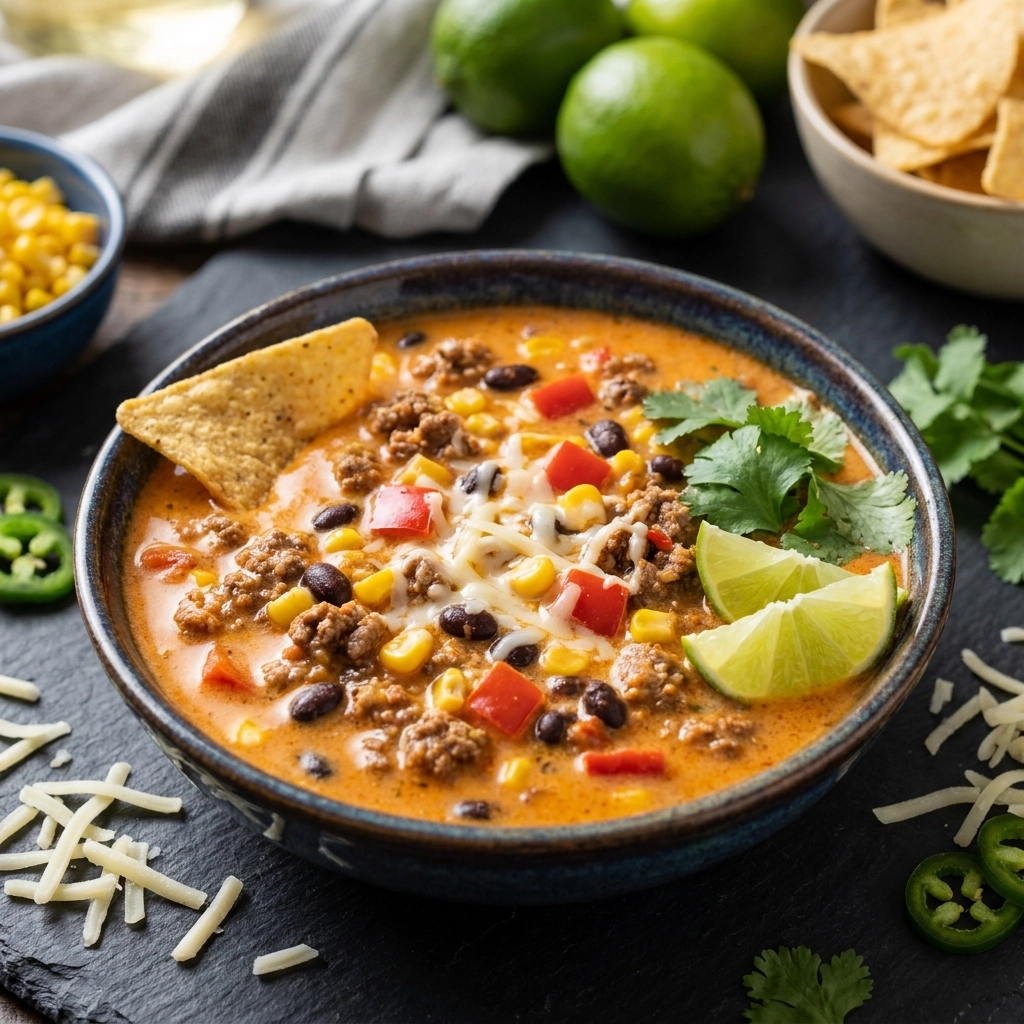 Easy Creamy Taco Soup | Quick Weeknight Dinner Recipe for Families