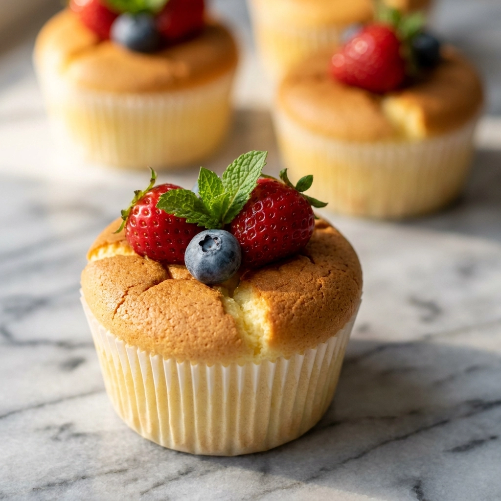 Fluffy Japanese Cotton Cheesecake Cupcakes | Easy Japanese Cheesecake Recipe