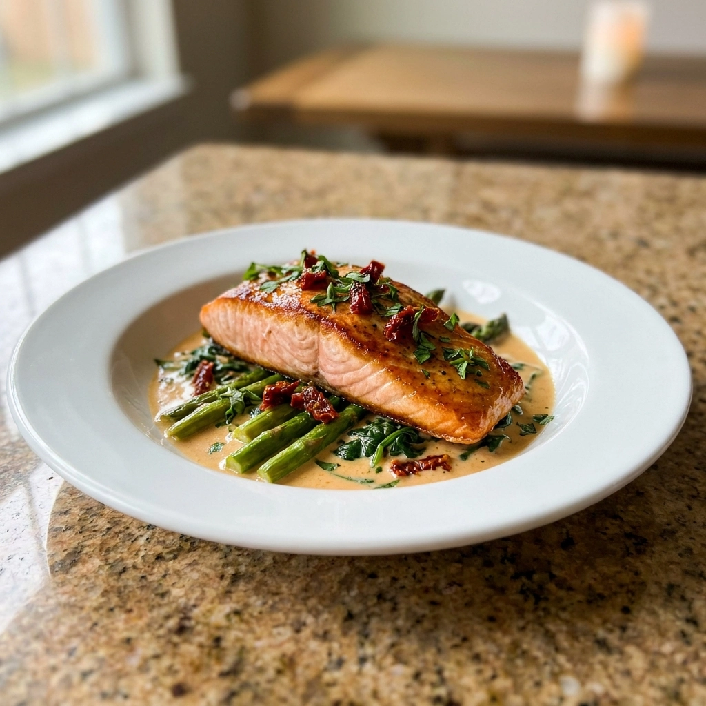 Creamy Garlic Butter Tuscan Salmon | Easy Healthy Dinner Idea