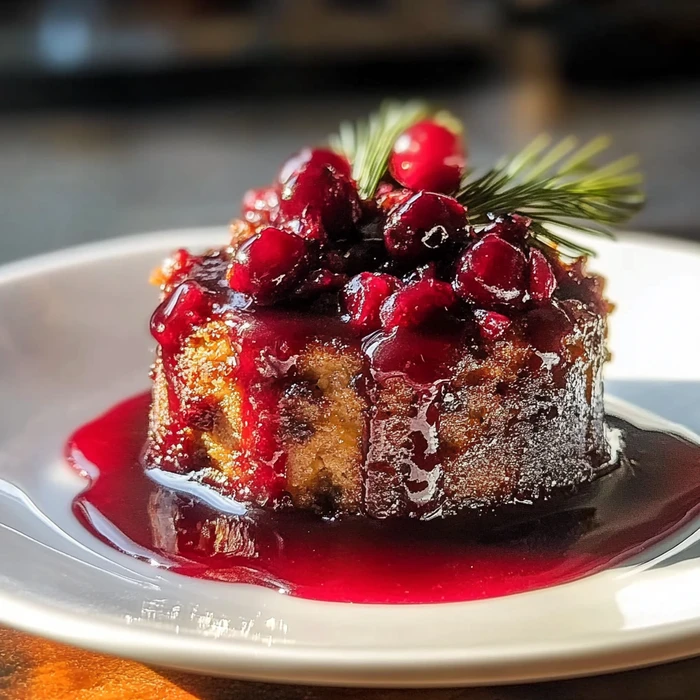 Scrumptious Christmas Cranberry Pudding with Butter Sauce recipe