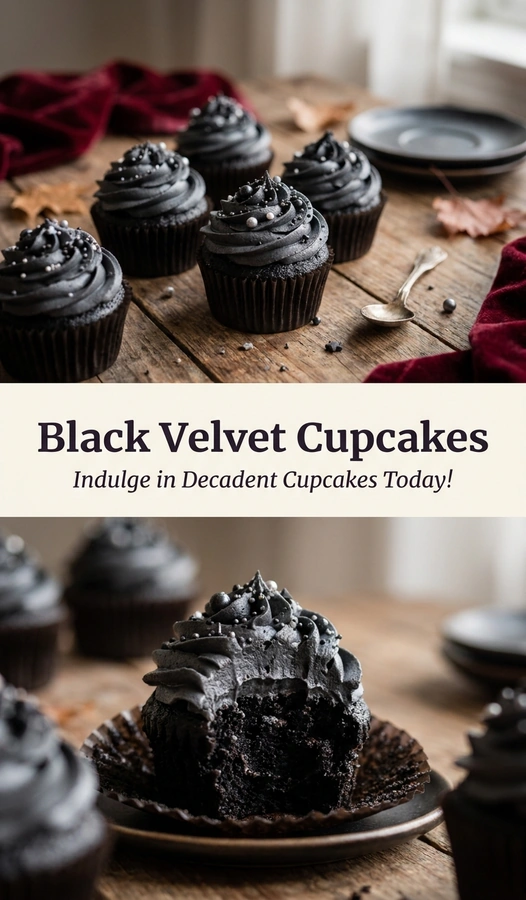 Deep dark chocolate cupcakes topped with a tall swirl of smooth cream cheese frosting and a single fresh raspberry.